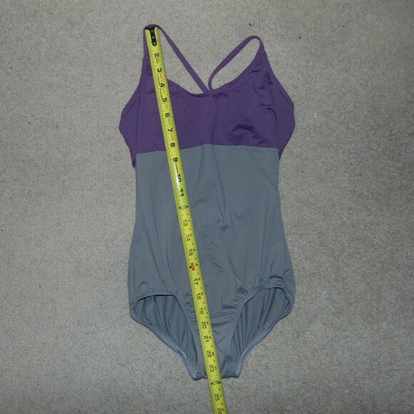 Body Wrappers Grey Maroon Leotard L - Picture 6 of 7